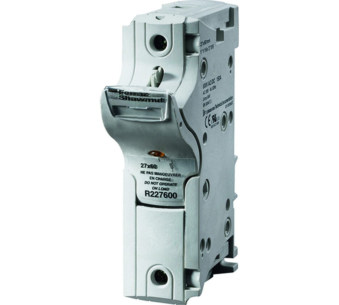 R227600 - modular fuse holder, UL, 1P, 27x60, DIN rail mounting, IP20, MS and indicator